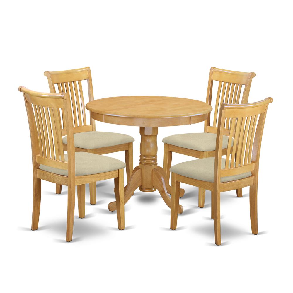 Dining Room Set Oak ANPO5-OAK-C By East West Furniture | Dining Sets | Modishstore - 2
