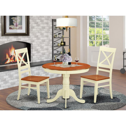 3 Pc Kitchen Nook Dining Set For 2-Kitchen Dinette Table And 2 Dining Chairs By East West Furniture | Dining Sets | Modishstore