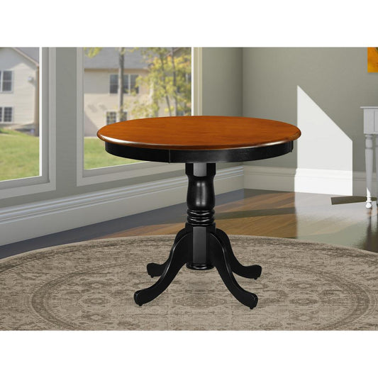 Antique Table 36" Round With Black And Cherry Finish By East West Furniture | Dining Tables | Modishstore