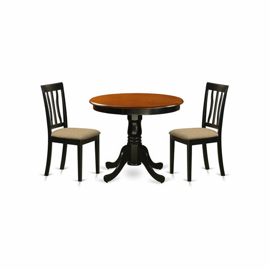 3 Pc Kitchen Table Set-Round Kitchen Table Plus 2 Dining Chairs By East West Furniture | Dining Sets | Modishstore