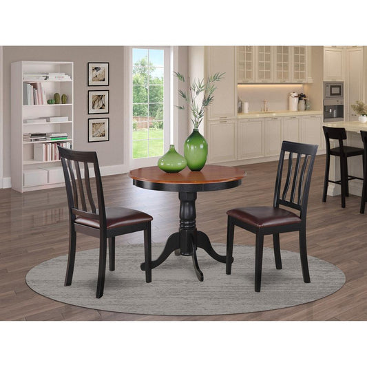 3 Pc Kitchen Table Set-Breakfast Nook With 2 Kitchen Dining Chairs By East West Furniture | Dining Sets | Modishstore
