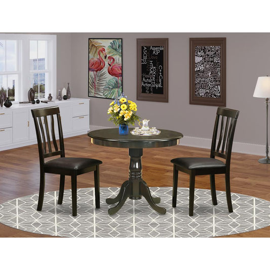 3 Pc Small Kitchen Table And Chairs Set-Small Table And 2 Dining Chairs By East West Furniture | Dining Sets | Modishstore