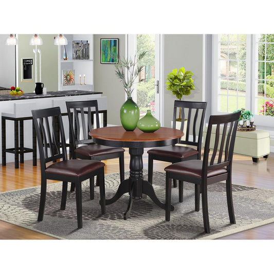 5 Pc Kitchen Nook Dining Set-Small Table As Well As 4 Kitchen Dining Chairs By East West Furniture | Dining Sets | Modishstore