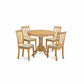 5 Pc Kitchen Nook Dining Set-Small Kitchen Table And 4 Dining Chairs By East West Furniture - Anti5-Oak-C | Dining Sets | Modishstore