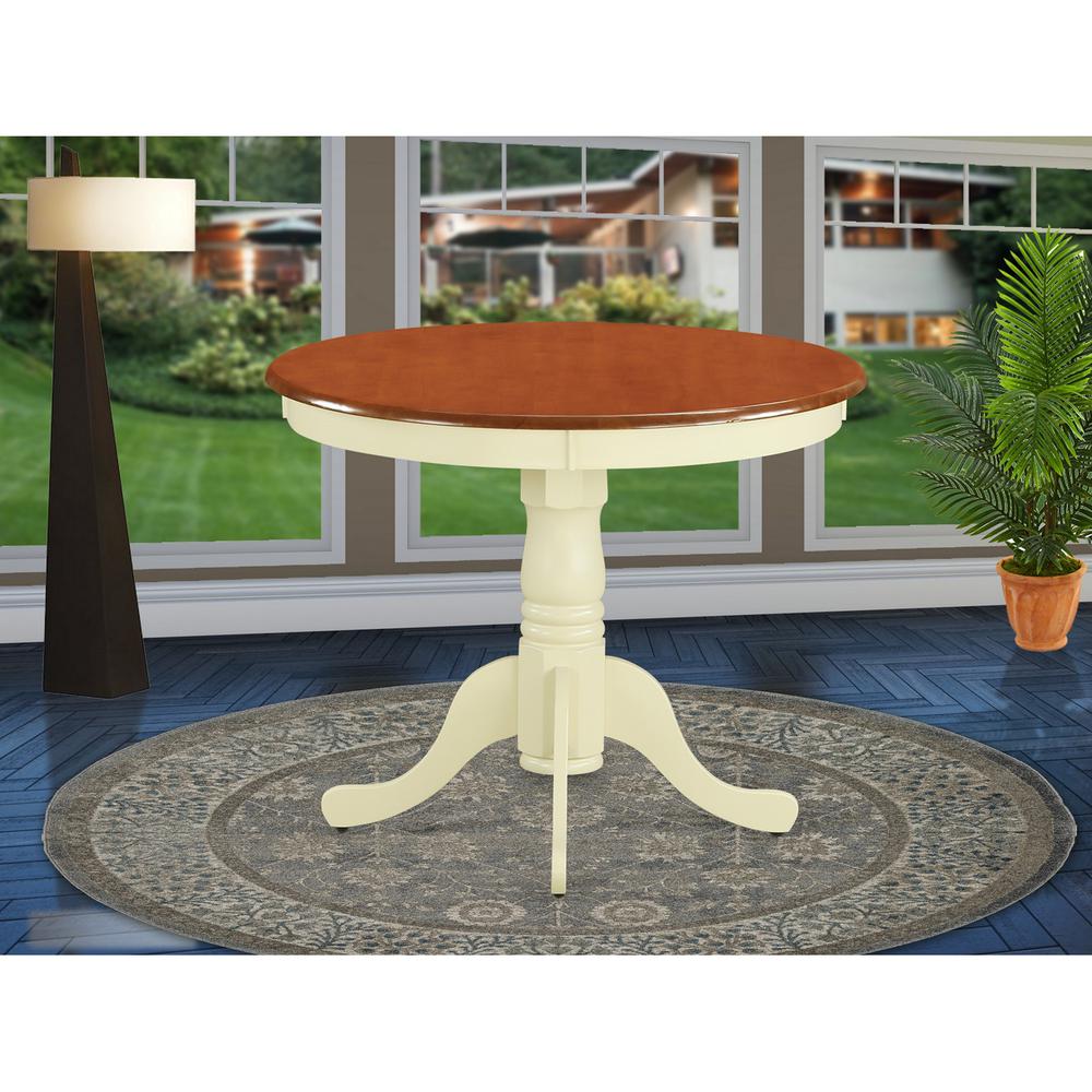 3 Pc Kitchen Nook Dining Set-Round Table Plus 2 Chairs For Dining Room By East West Furniture | Dining Sets | Modishstore - 3