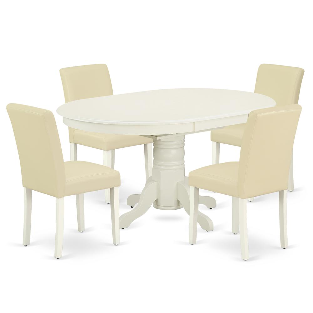 Dining Room Set Linen White AVAB5-LWH-64 By East West Furniture | Dining Sets | Modishstore - 2