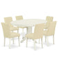 Dining Room Set Linen White AVAB7-LWH-64 By East West Furniture | Dining Sets | Modishstore - 2