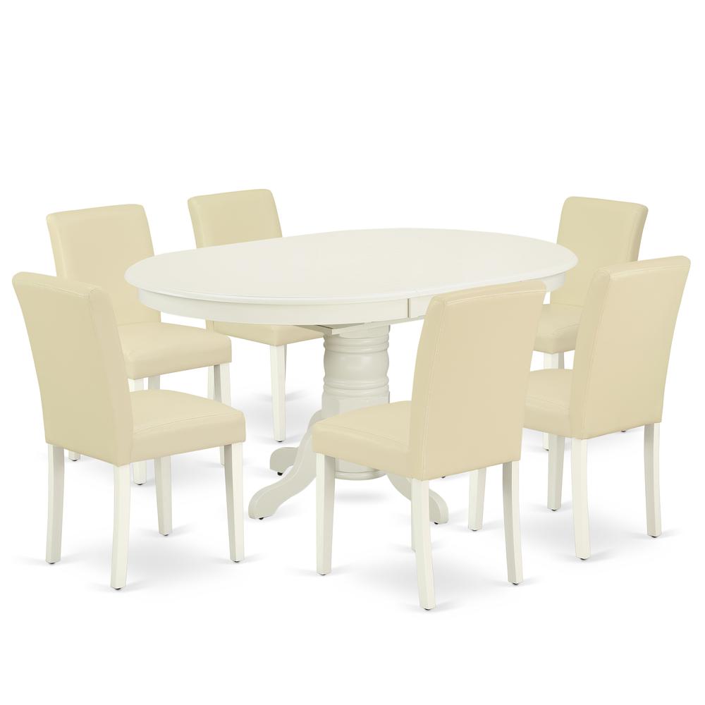 Dining Room Set Linen White AVAB7-LWH-64 By East West Furniture | Dining Sets | Modishstore - 2