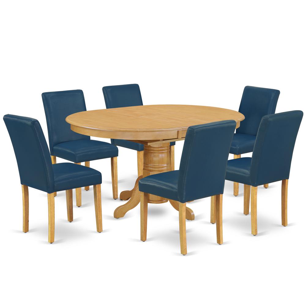 Dining Room Set Oak AVAB7-OAK-55 By East West Furniture | Dining Sets | Modishstore - 2