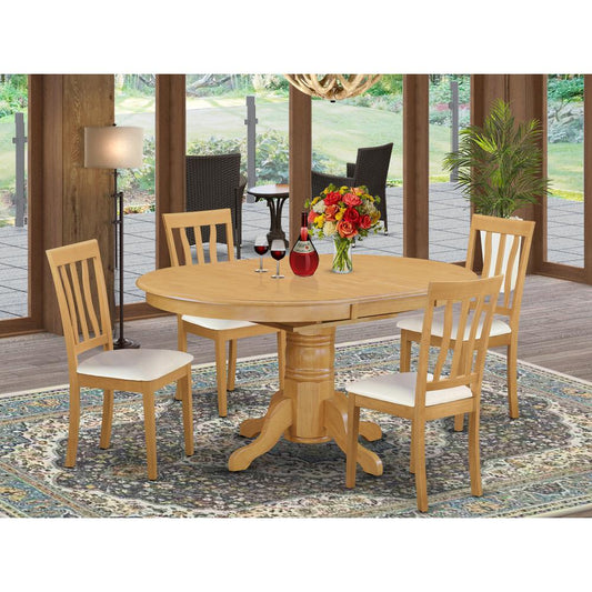 Dining Room Set Oak AVAT5-OAK-LC By East West Furniture