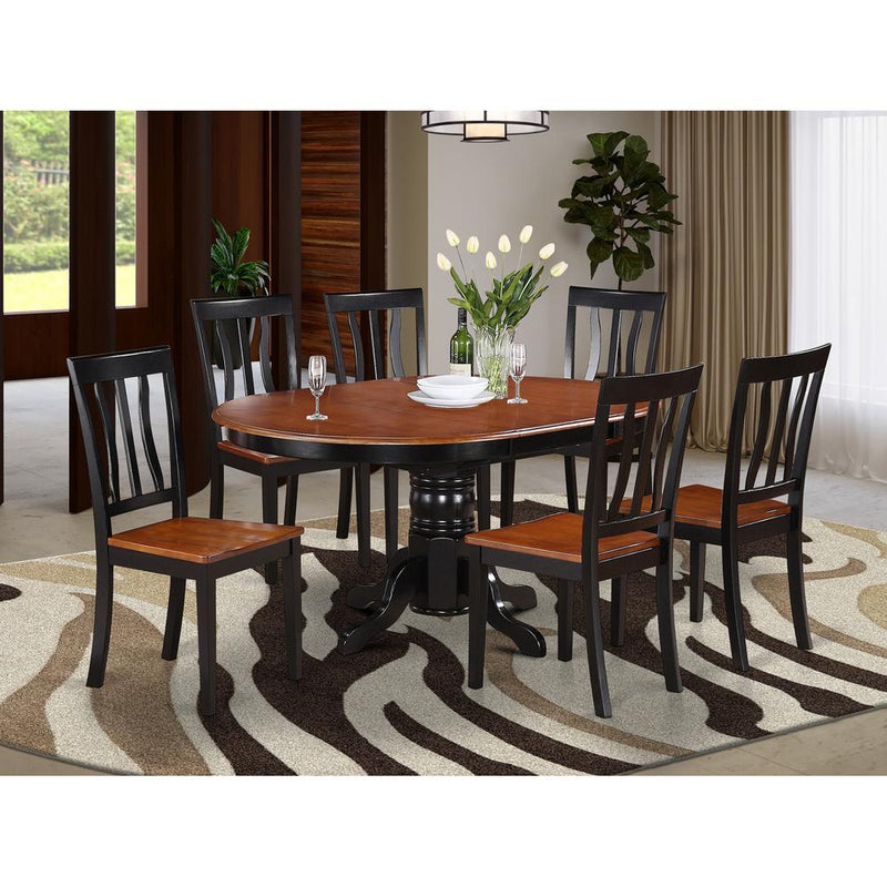 7 Pc Dining Room Set-Oval Table With Leaf And 6 Dining Chairs By East West Furniture | Dining Sets | Modishstore