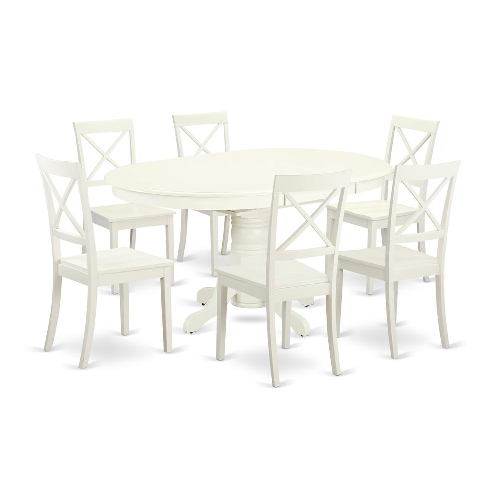 Dining Room Set Linen White AVBO7-LWH-W By East West Furniture | Dining Sets | Modishstore - 2