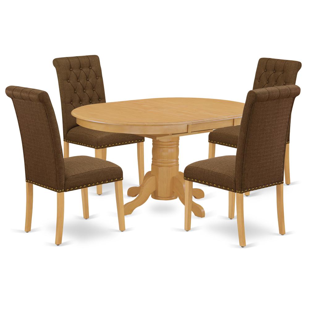 Dining Room Set Oak AVBR5-OAK-18 By East West Furniture | Dining Sets | Modishstore - 2