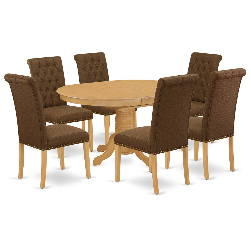 Dining Room Set Oak AVBR7-OAK-18 By East West Furniture | Dining Sets | Modishstore - 2