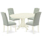 Dining Room Set Linen White AVCE5-LWH-15 By East West Furniture | Dining Sets | Modishstore - 2