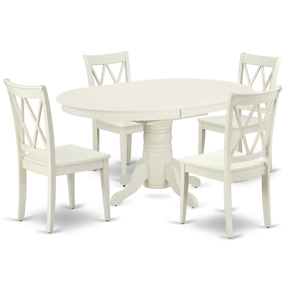 Dining Room Set Linen White AVCL5-LWH-W By East West Furniture | Dining Sets | Modishstore - 2