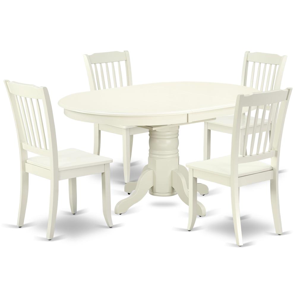 Dining Room Set Linen White AVDA5-LWH-W By East West Furniture | Dining Sets | Modishstore - 2