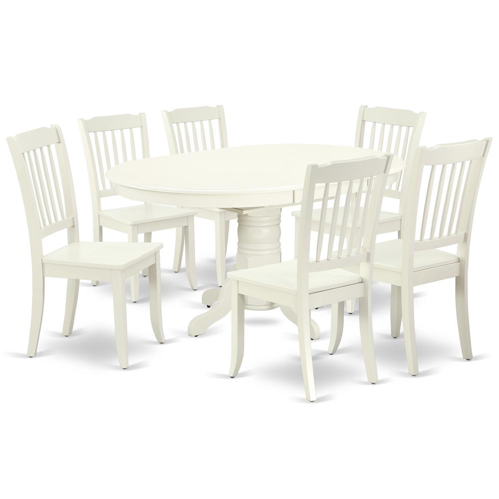 Dining Room Set Linen White AVDA7-LWH-W By East West Furniture | Dining Sets | Modishstore - 2