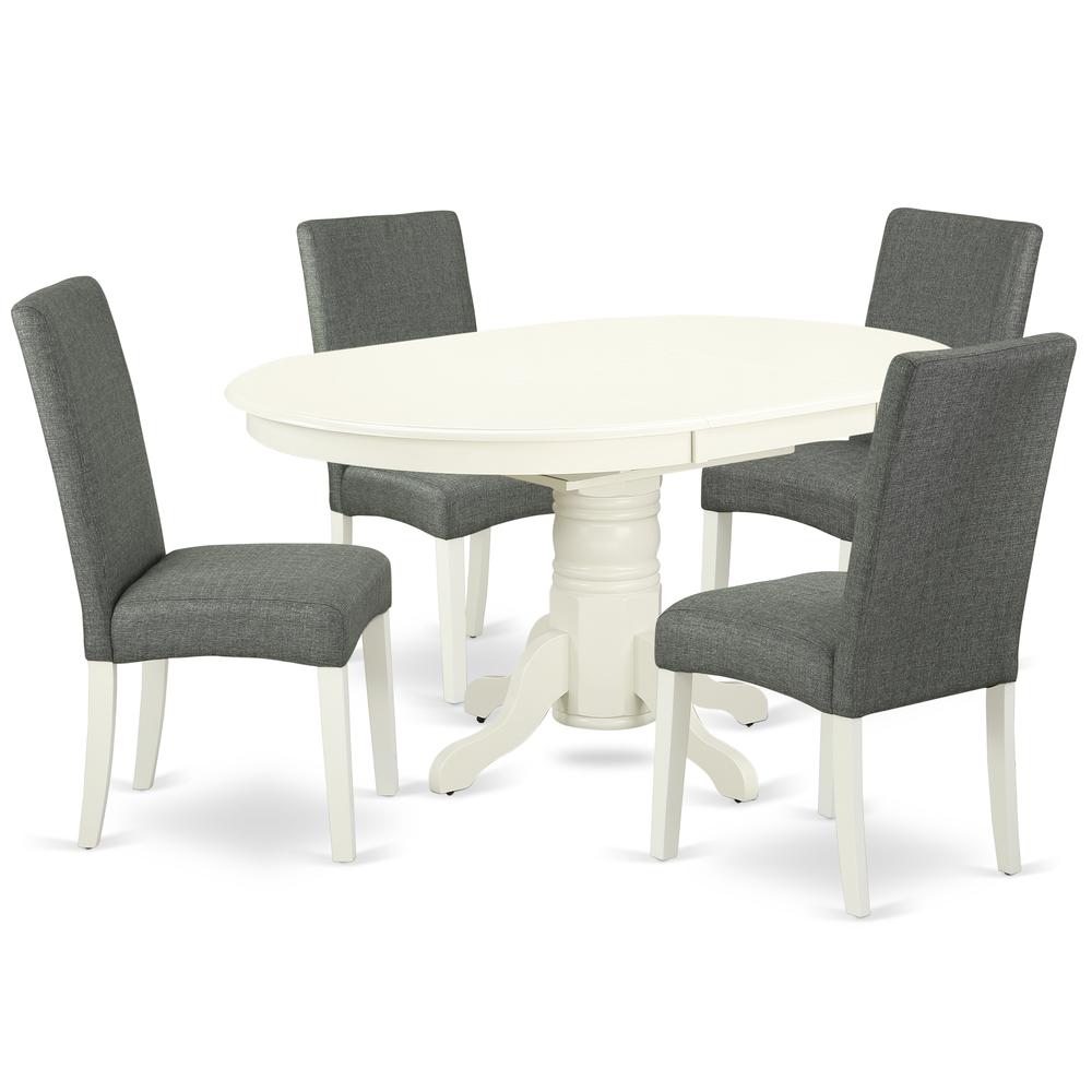 Dining Room Set Linen White AVDR5 - LWH - 07 By East West Furniture | Dining Sets | Modishstore - 2