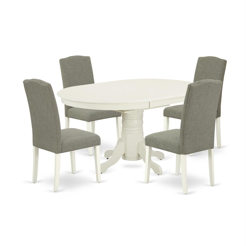 Dining Room Set Linen White AVEN5-LWH-06 By East West Furniture | Dining Sets | Modishstore - 2