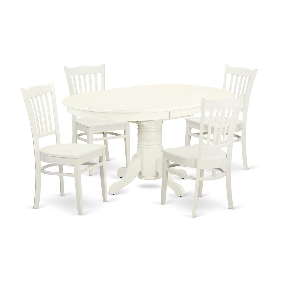 Dining Room Set Linen White AVGR5-LWH-W By East West Furniture | Dining Sets | Modishstore - 2