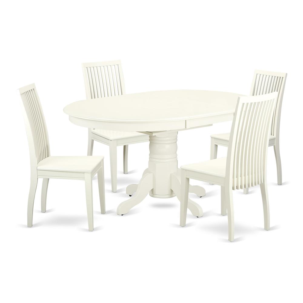 Dining Room Set Linen White AVIP5-LWH-W By East West Furniture | Dining Sets | Modishstore - 2
