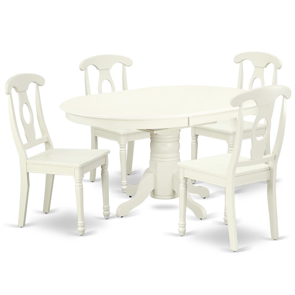 Dining Room Set Linen White AVKE5-LWH-W By East West Furniture | Dining Sets | Modishstore - 2