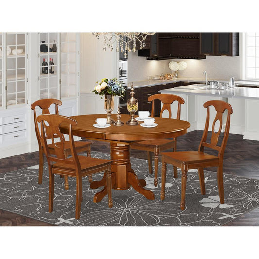 5 Pc Dining Room Set-Table With Leaf And 4 Dining Chairs By East West Furniture | Dining Sets | Modishstore