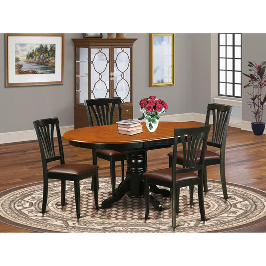 5 Pc Dining Room Set For 4-Oval Dinette Table With Leaf And 4 Dining Chairs By East West Furniture | Dining Sets | Modishstore