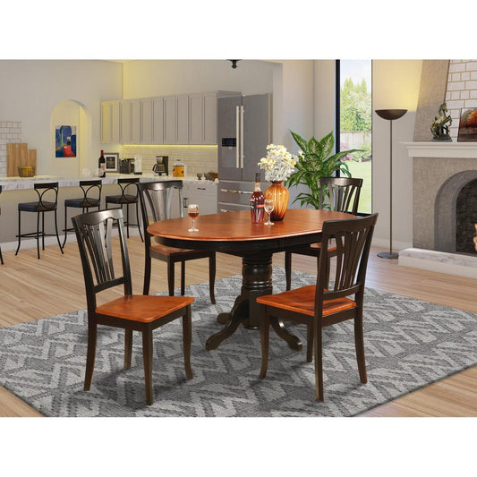 5 Pc Dining Room Set-Oval Table With Leaf And 4 Dining Chairs By East West Furniture | Dining Sets | Modishstore