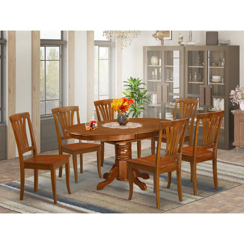 7 Pc Set Avon Kitchen Table With Leaf And 6 Wood Dinette Chairs. By East West Furniture | Dining Sets | Modishstore