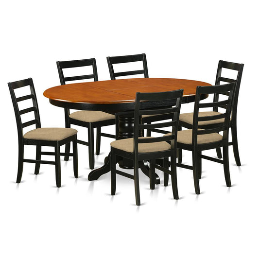 Avpf7-Bch-C Dining Set - 7 Pcs With 6 Wooden Chairs By East West Furniture | Dining Sets | Modishstore