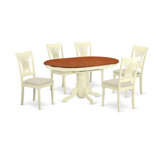 Avpl7-Whi-C 7 Pc Dinette Table Set For 6-Dinette Table And 6 Dinette Chairs By East West Furniture | Dining Sets | Modishstore