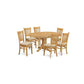 7 Pc Dining Set-Dining Table With Leaf And 6 Dinette Chairs. By East West Furniture | Dining Sets | Modishstore - 2