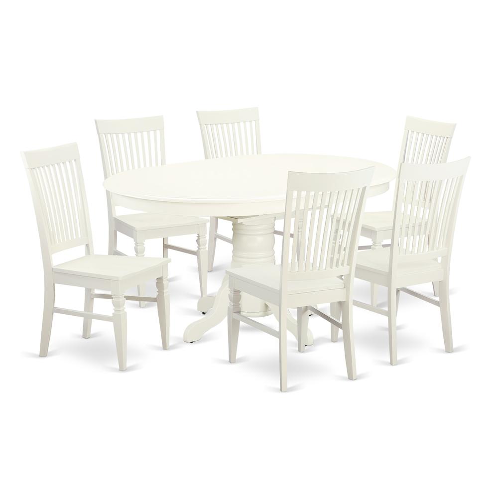 Dining Room Set Linen White AVWE7-LWH-W By East West Furniture | Dining Sets | Modishstore - 2