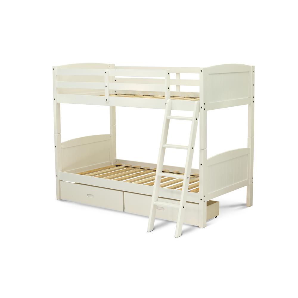 Youth Bunk Bed White AYB-05-TA By East West Furniture | Beds | Modishstore - 2