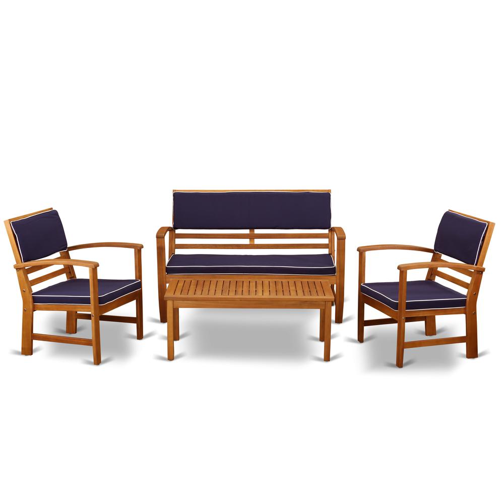 Wooden Patio Set Natural Oil BCOSSNA By East West Furniture | Outdoor Dining Sets | Modishstore