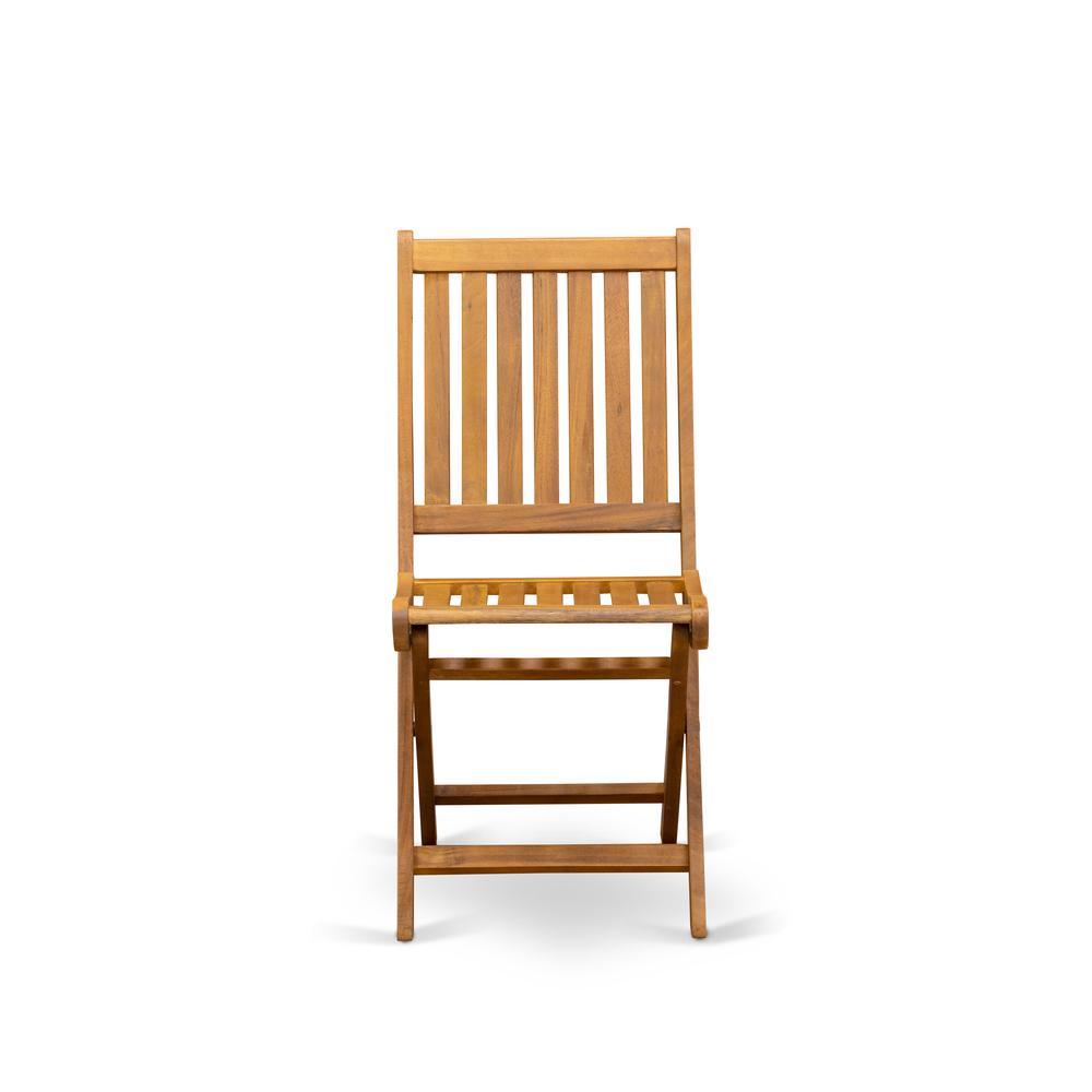 Outdoor Dining Chairs Slatted Back - Natural Oil Finish - Set Of 2 By East West Furniture | Outdoor Chairs | Modishstore - 2