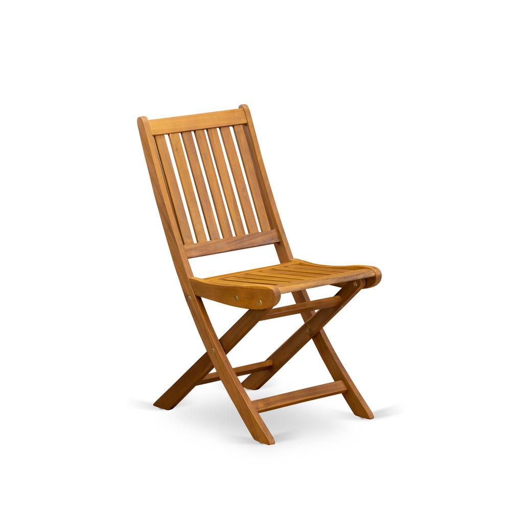 Outdoor Dining Chairs Slatted Back - Natural Oil Finish - Set Of 2 By East West Furniture | Outdoor Chairs | Modishstore - 3