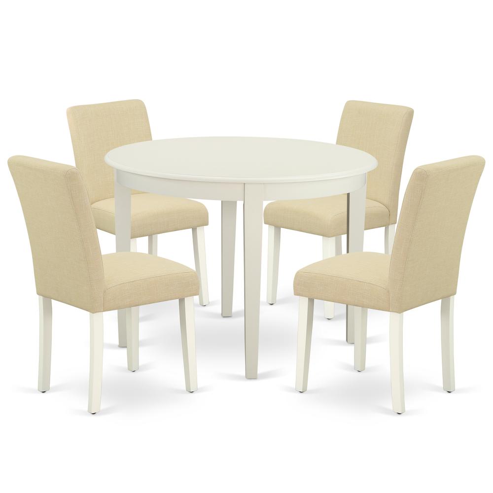 Dining Room Set Linen White BOAB5-LWH-02 By East West Furniture | Dining Sets | Modishstore - 2