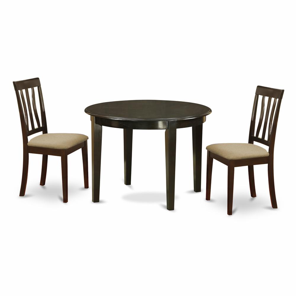 3 Pc Kitchen Table Set-Small Round Table And 2 Kitchen Chairs By East West Furniture | Dining Sets | Modishstore