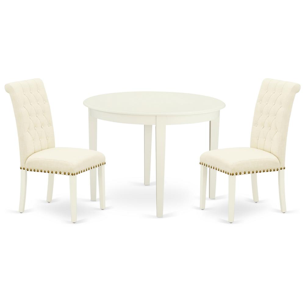 Dining Room Set Linen White BOBR3-WHI-02 By East West Furniture | Dining Sets | Modishstore - 2