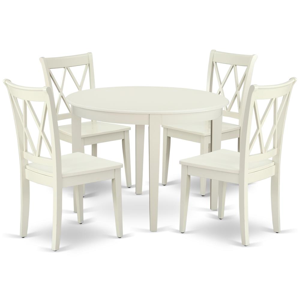 Dining Room Set Linen White BOCL5-LWH-W By East West Furniture | Dining Sets | Modishstore - 2