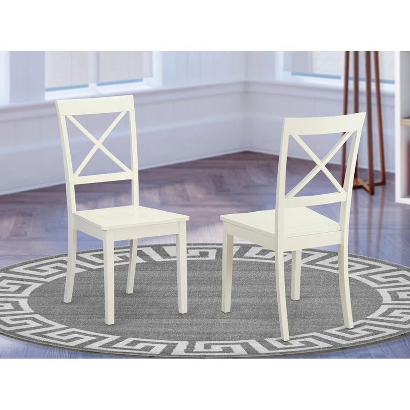 Boston X- Back Chair For Dining Room With Wood Seat, Set Of 2 By East West Furniture | Dining Chairs | Modishstore