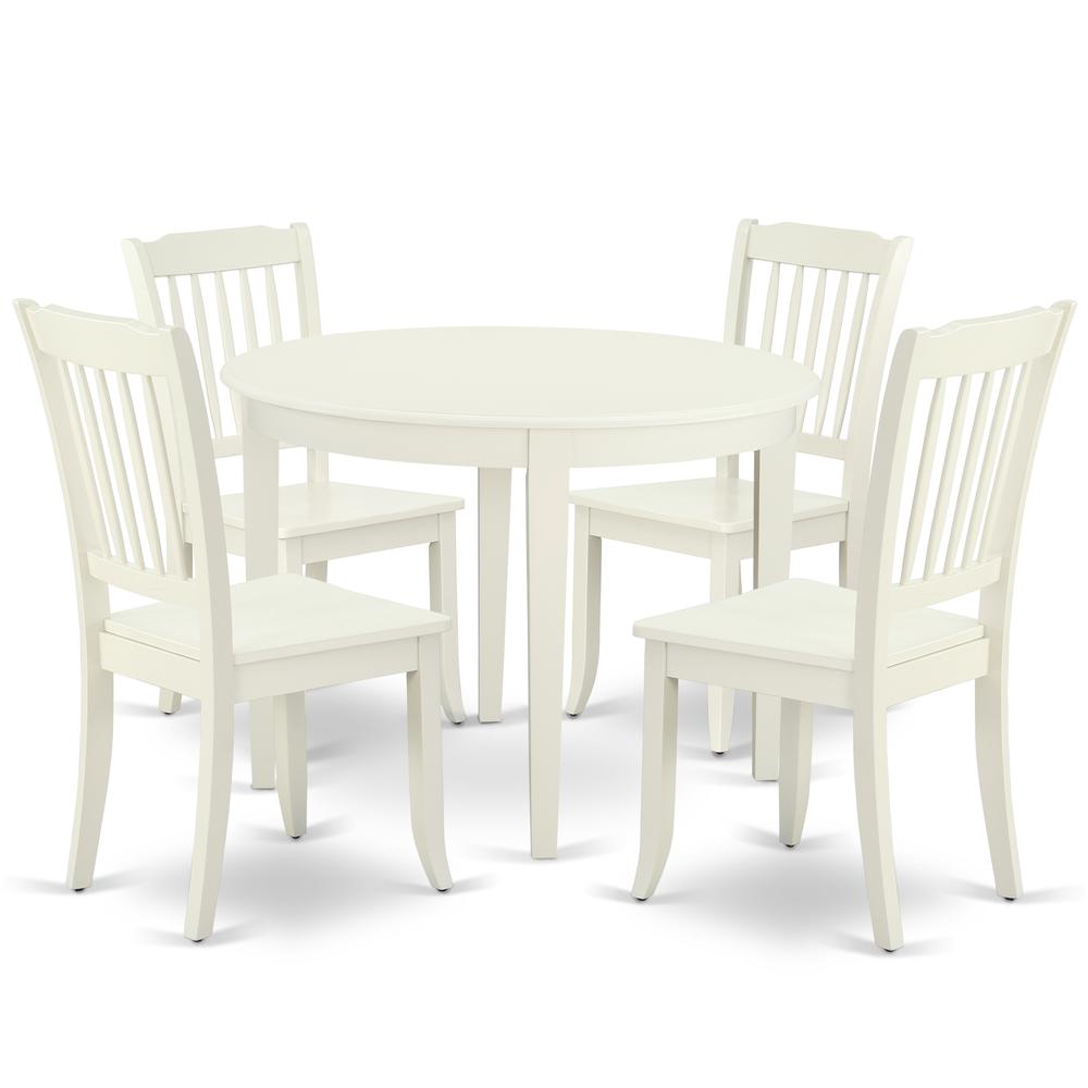Dining Room Set Linen White BODA5-LWH-W By East West Furniture | Dining Sets | Modishstore - 2
