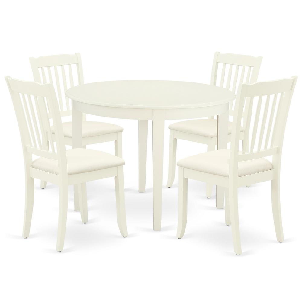 Dining Room Set Linen White BODA5-WHI-C By East West Furniture | Dining Sets | Modishstore - 2