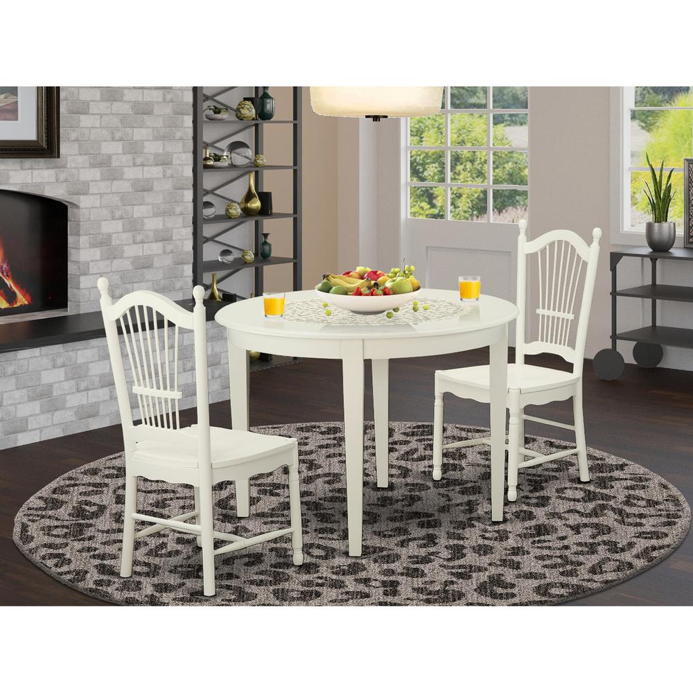 3 Pc Kitchen Nook Dining Set-Table And 2 Dining Chairs By East West Furniture | Dining Sets | Modishstore