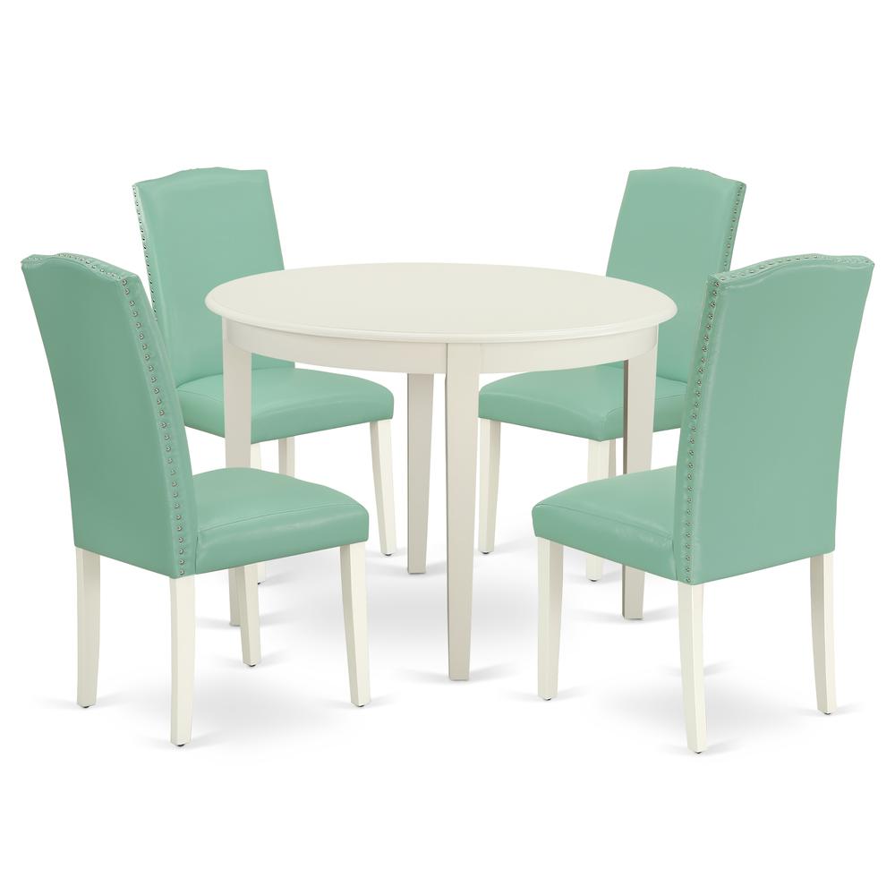 Dining Room Set Linen White BOEN5-LWH-57 By East West Furniture | Dining Sets | Modishstore - 2