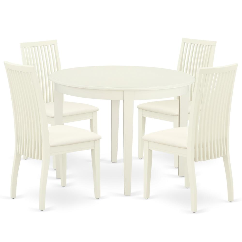 Dining Room Set Linen White BOIP5-WHI-C By East West Furniture | Dining Sets | Modishstore - 2