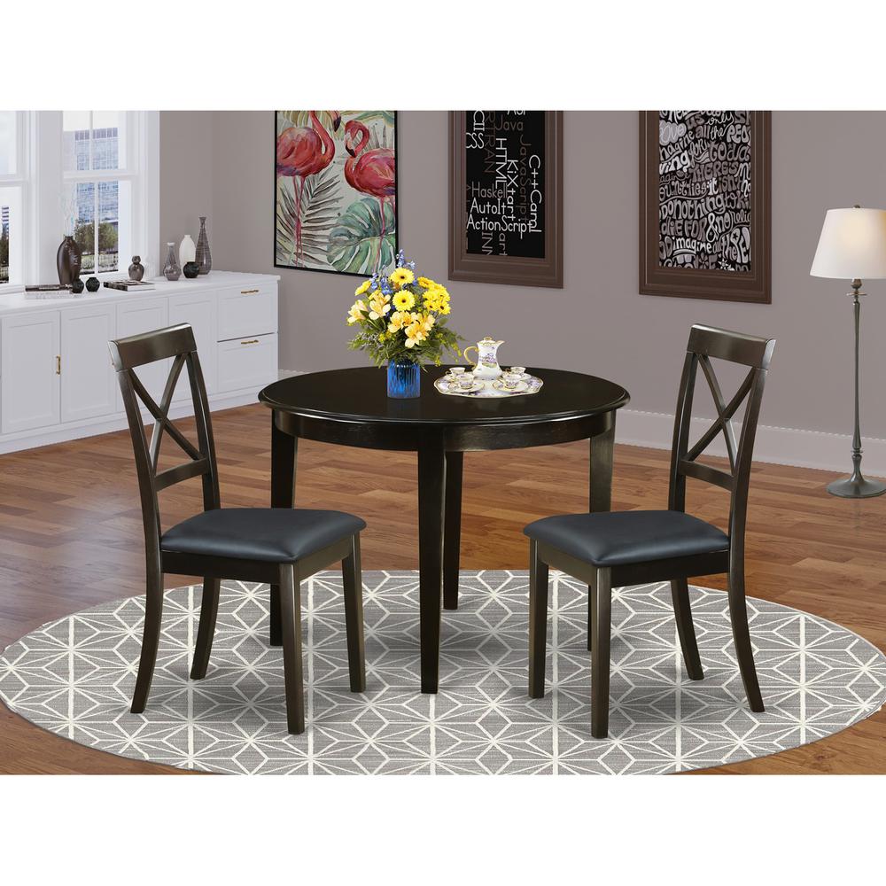 3 Pc Small Kitchen Table Set-Round Table And 2 Dining Chairs. By East West Furniture | Dining Sets | Modishstore